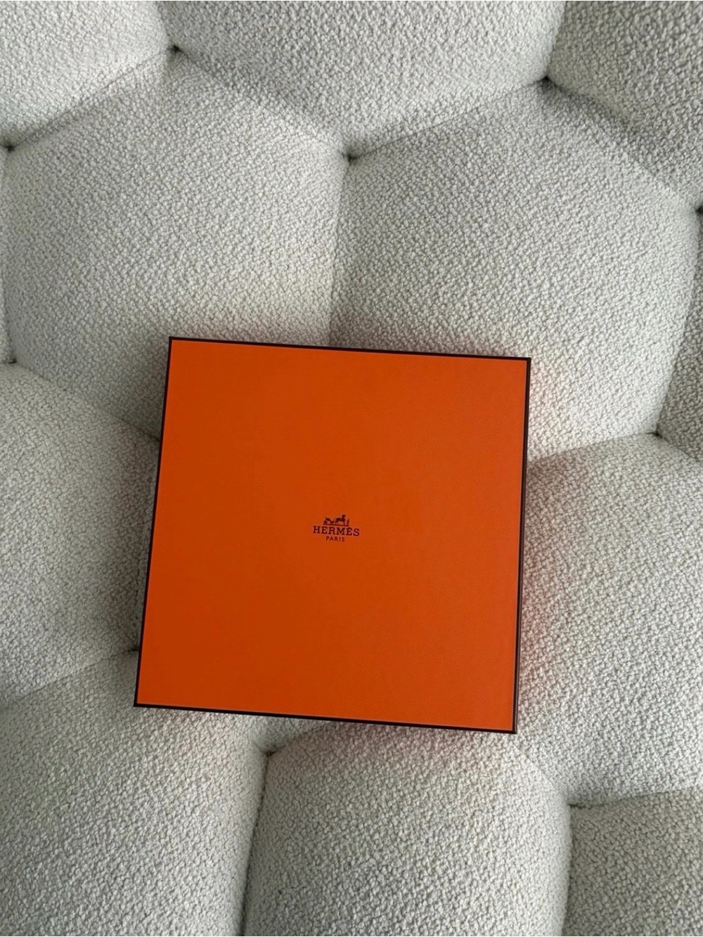 Hermès Orange Scarf Box, 9.5” in x 9.5” in